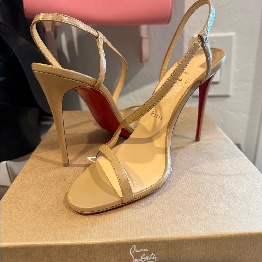 Christian Louboutin Nude Rosalie Stiletto Sandals